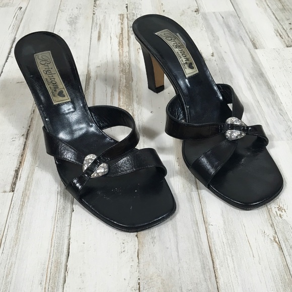 Brighton Shoes - Brighton Roxann Open Toed Sandals High Heels Black